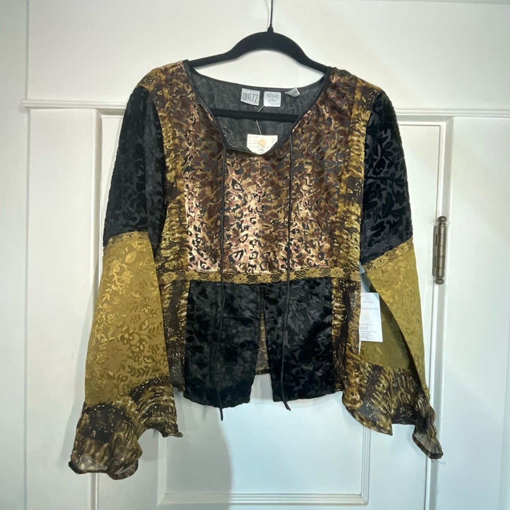 Quiz Vintage Deadstock Multiprint Patchwork Blouse